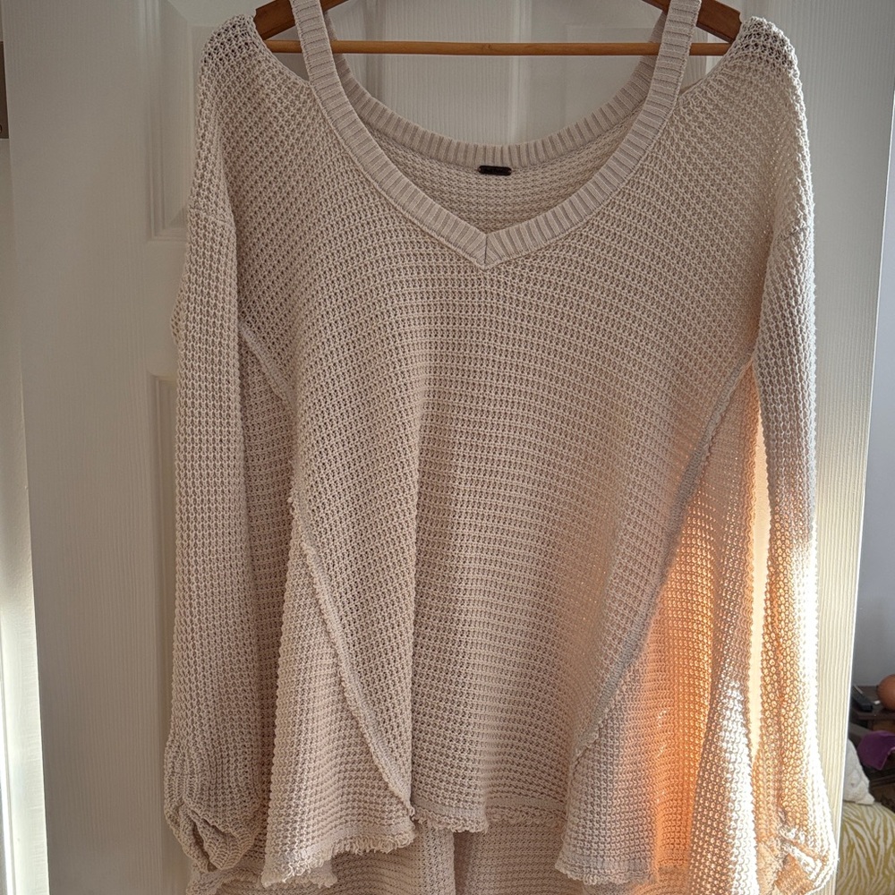 54. Free People Cream Knit Sweater